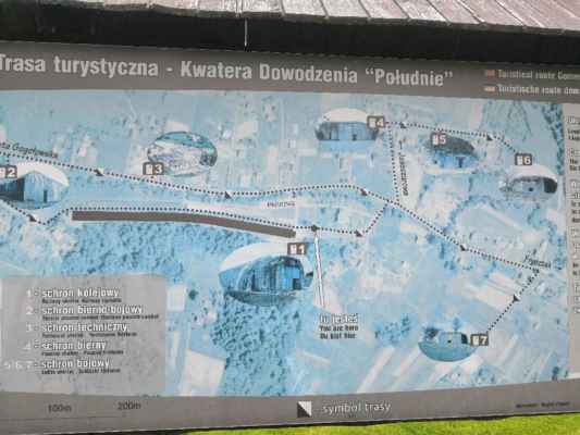 Polsko - vesnička Stepina - Hitlerův bunkr - Polsko - Podkarpadské vojvodství - vesnička Stepina - Bunkr pro Hitlerovo vlak Amerika... mapa rozmístění jednotlivých obraných bunkrů...